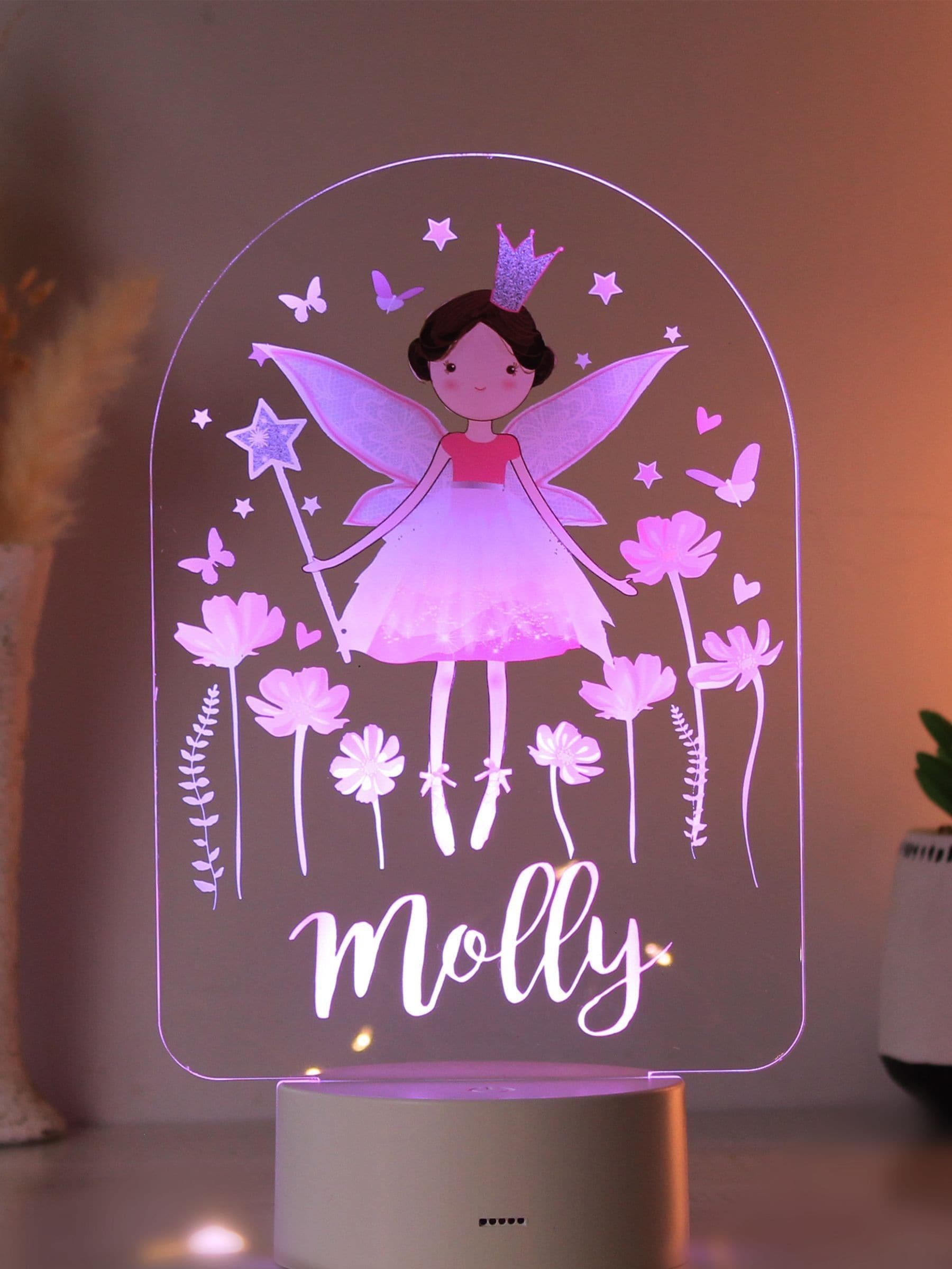 PMC personalised fairy LED night light, UK version