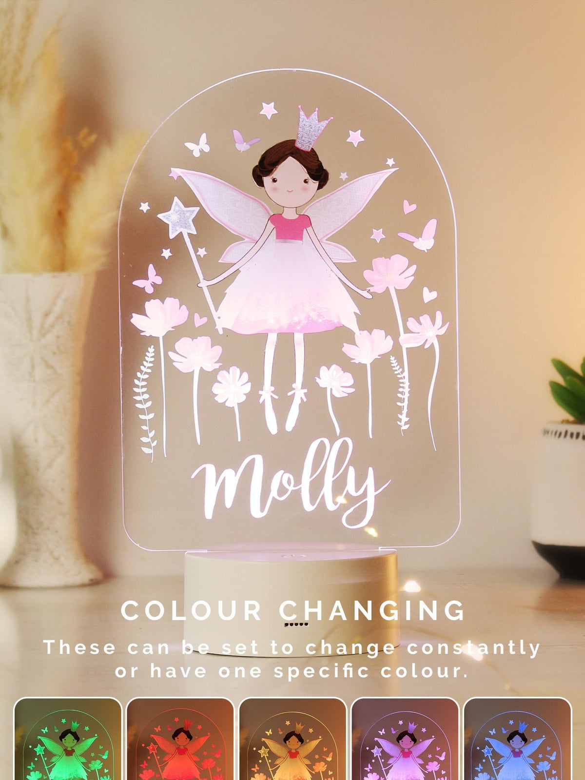 PMC personalised fairy LED night light, UK version