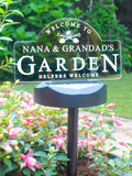 PMC personalised solar garden light with custom message, imported from the UK