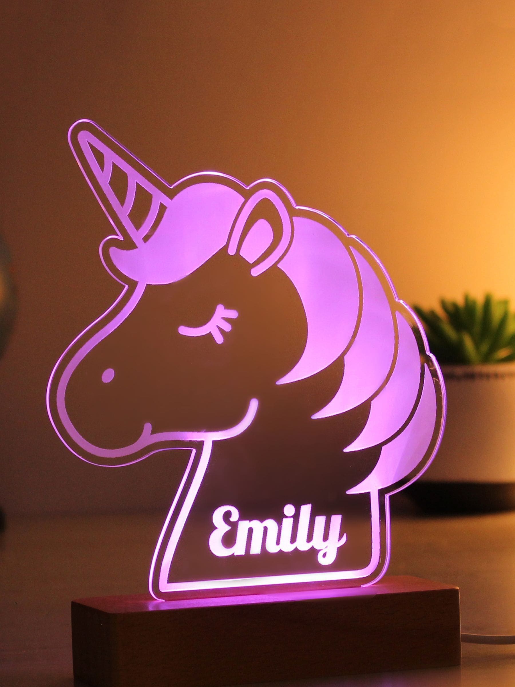PMC personalised unicorn LED light 16cm (British brand)