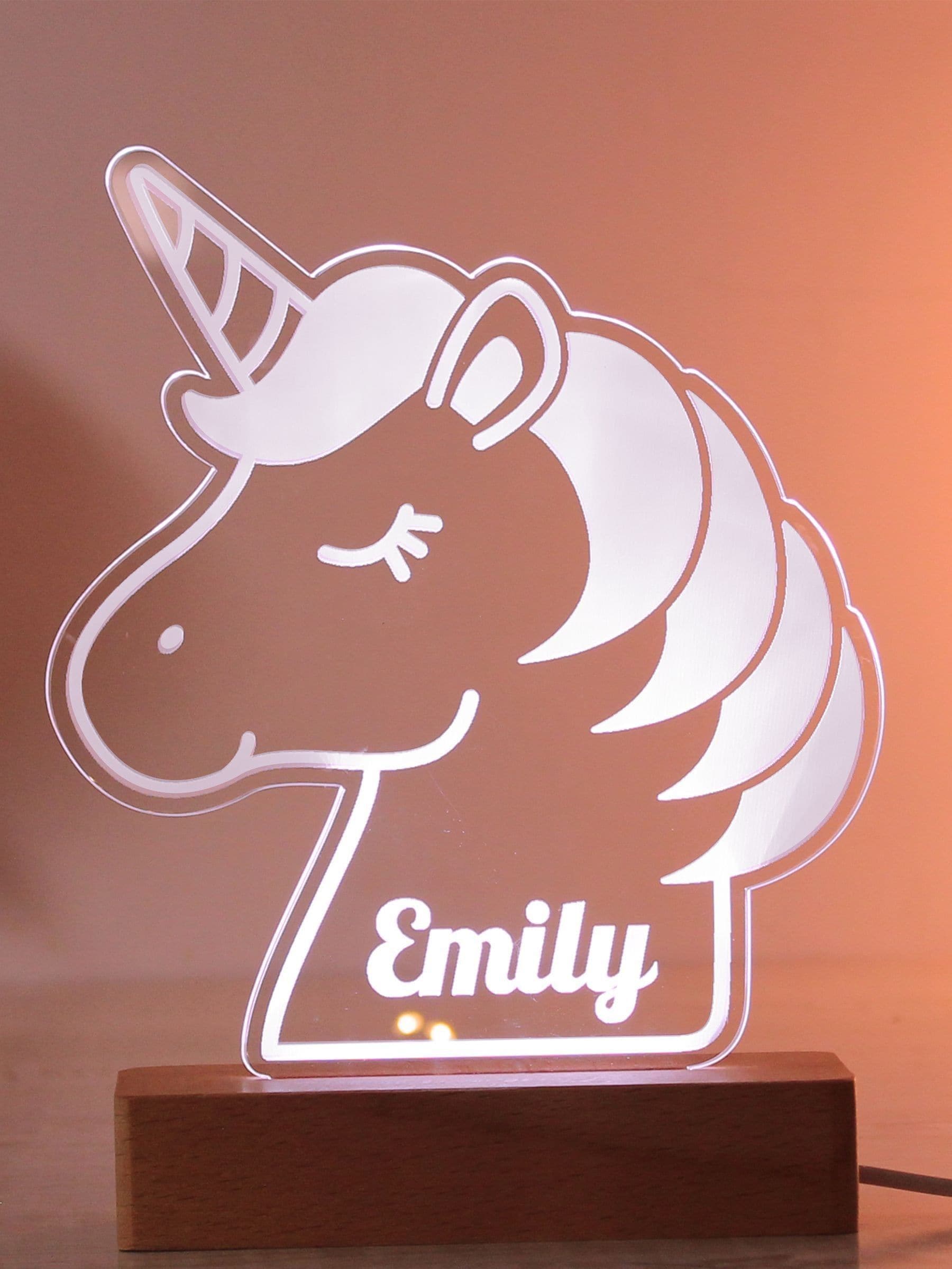 PMC personalised unicorn LED light 16cm (British brand)