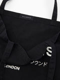 AllSaints Black Future tote bag with Underground graphic, UK version