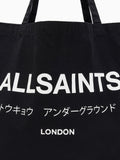 AllSaints Black Future tote bag with Underground graphic, UK version