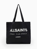 AllSaints Black Future tote bag with Underground graphic, UK version