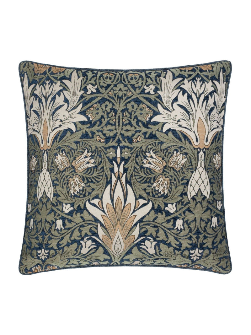 Morris & Co Snakeshead jacquard chenille piped cushion 55cm - British product
