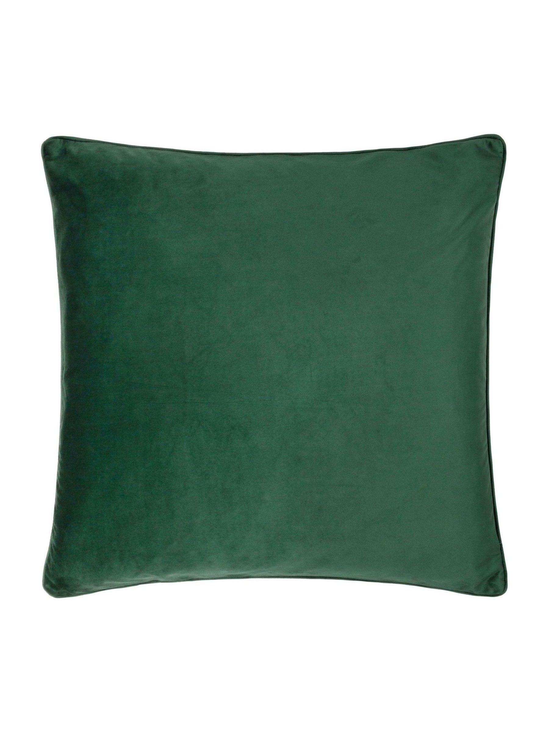 Morris & Co Green Strawberry Thief Jacquard Cushion, imported from the UK