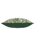 Morris & Co Green Strawberry Thief Jacquard Cushion, imported from the UK