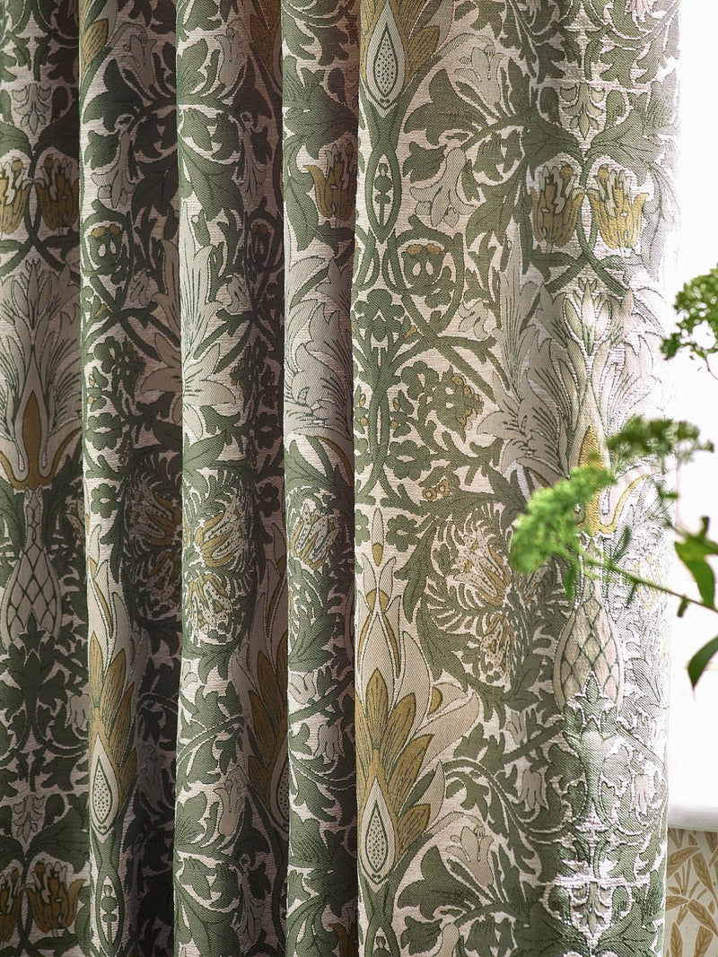 Morris & Co Snakeshead jacquard chenille curtains - British product