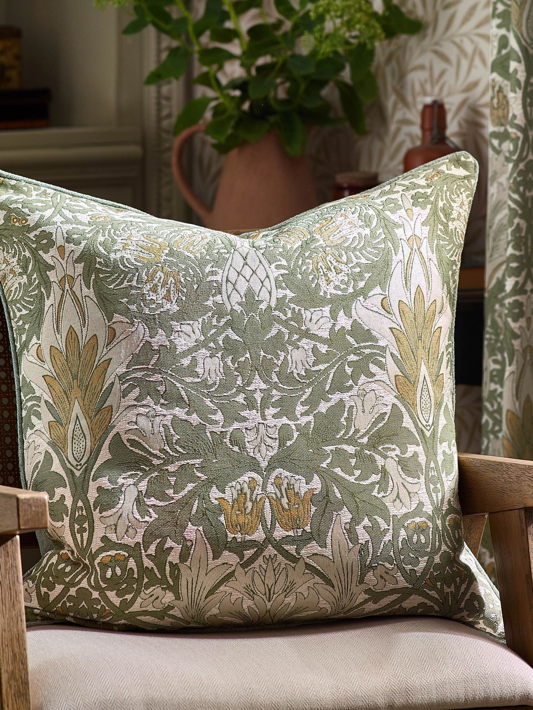 Morris & Co Snakeshead jacquard chenille curtains - British product