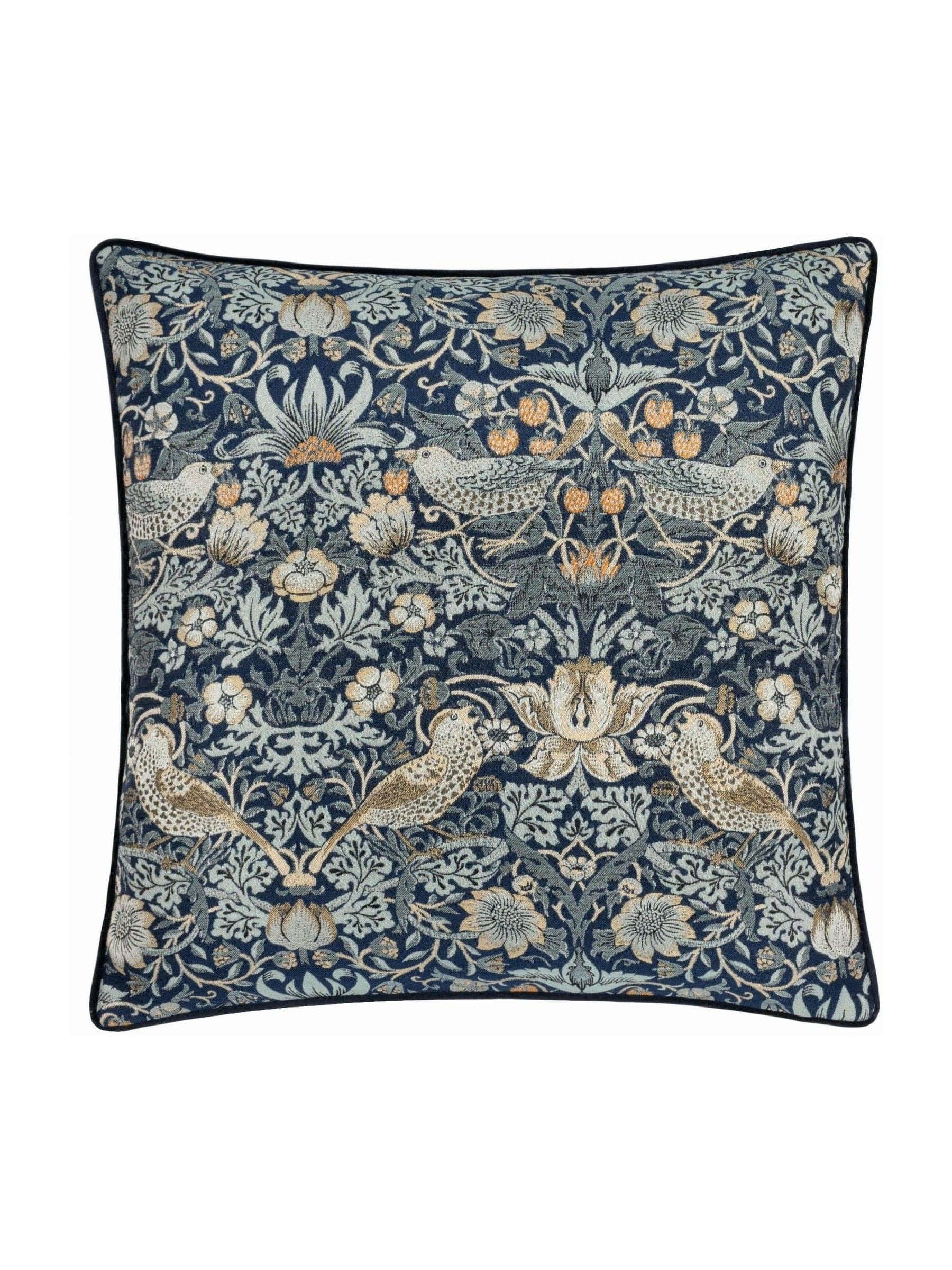 Morris & Co Strawberry Thief jacquard cushion 55cm, UK version