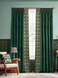 Morris & Co Green Strawberry Thief embroidered curtains (British brand)