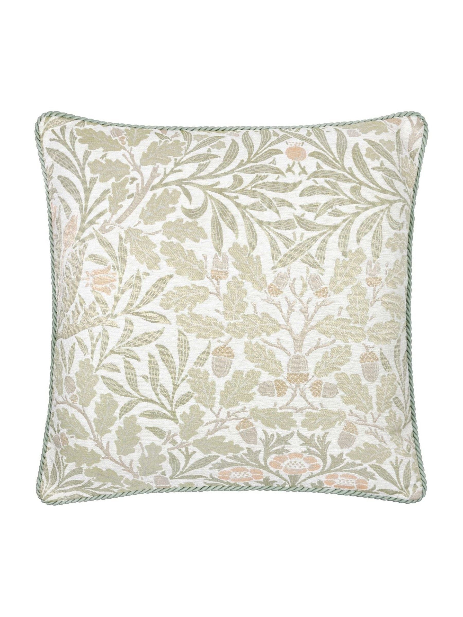 Morris & Co Acorn jacquard cushion stone sage 55cm, UK version