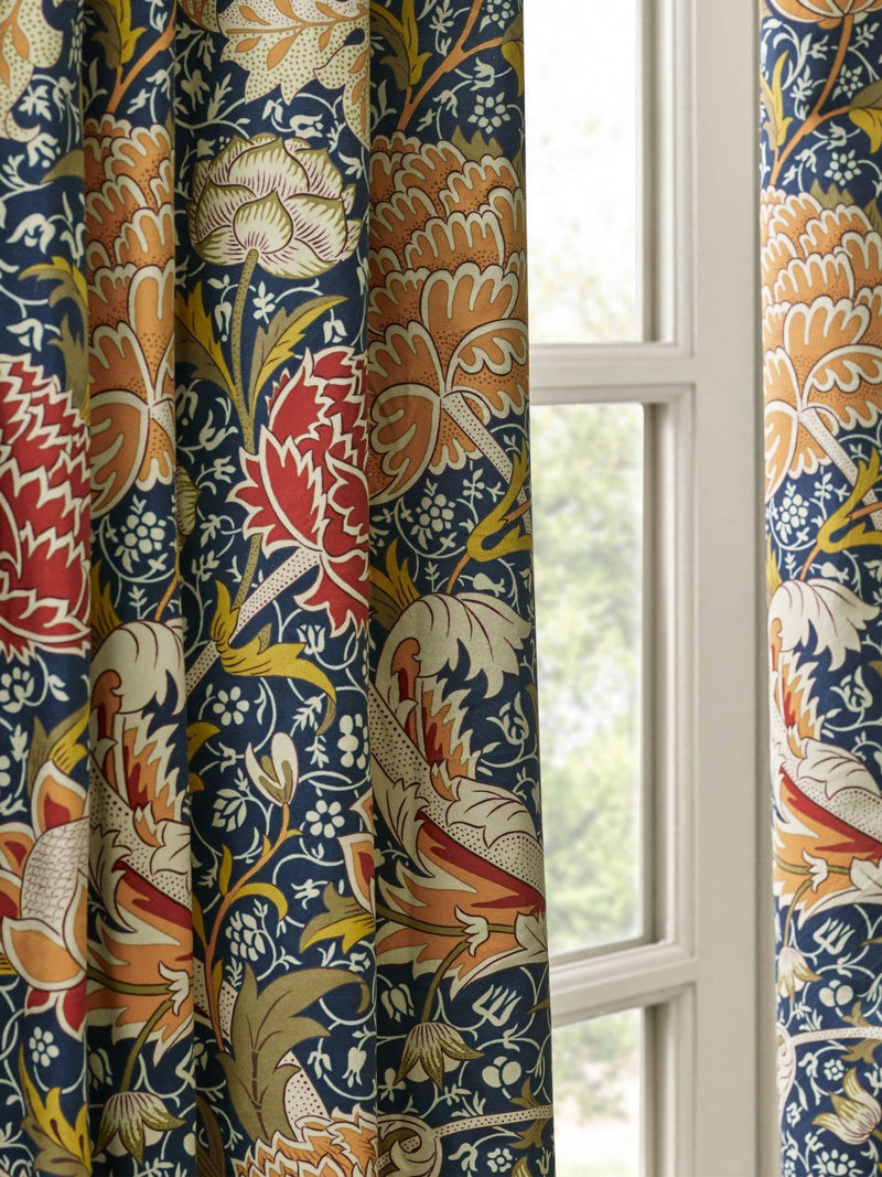 Morris & Co Indigo Berry Cray curtains 117cm (British brand)