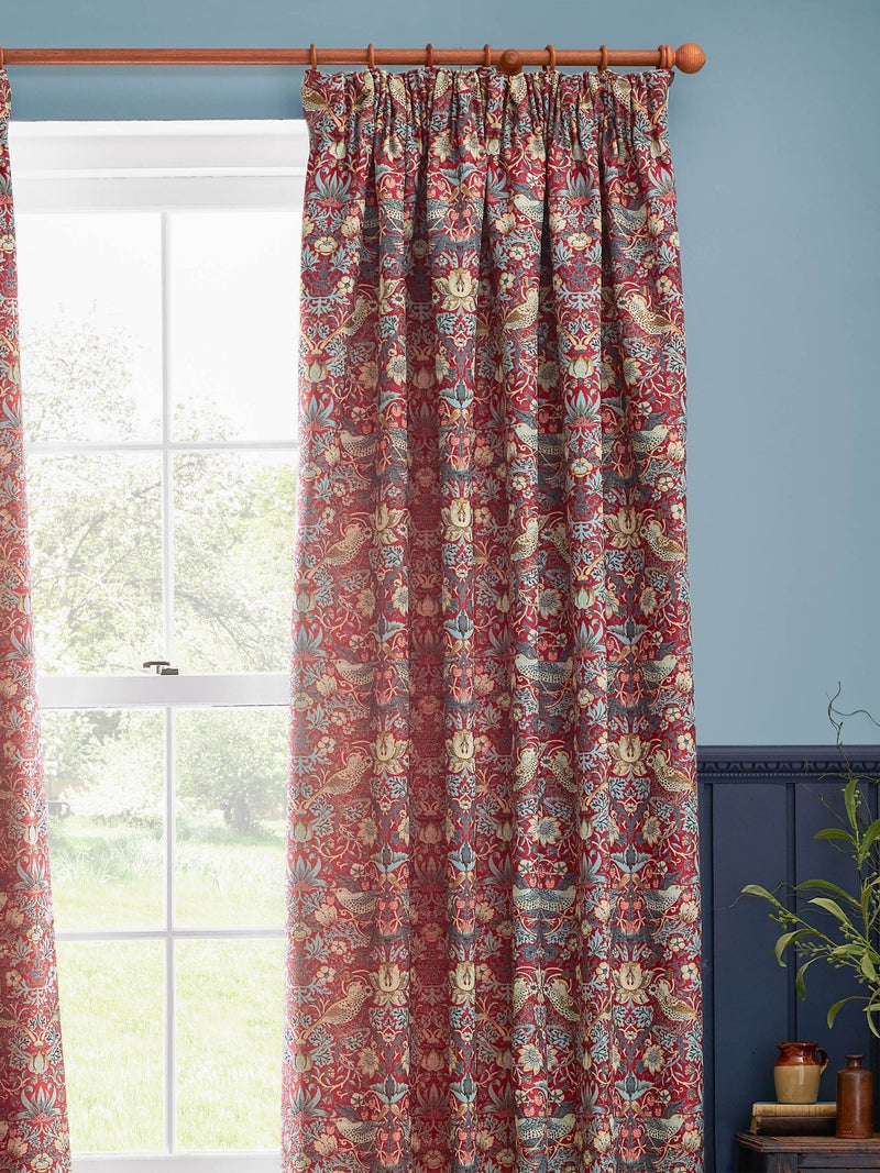 Morris & Co Strawberry Thief jacquard curtains 117x137cm, UK version