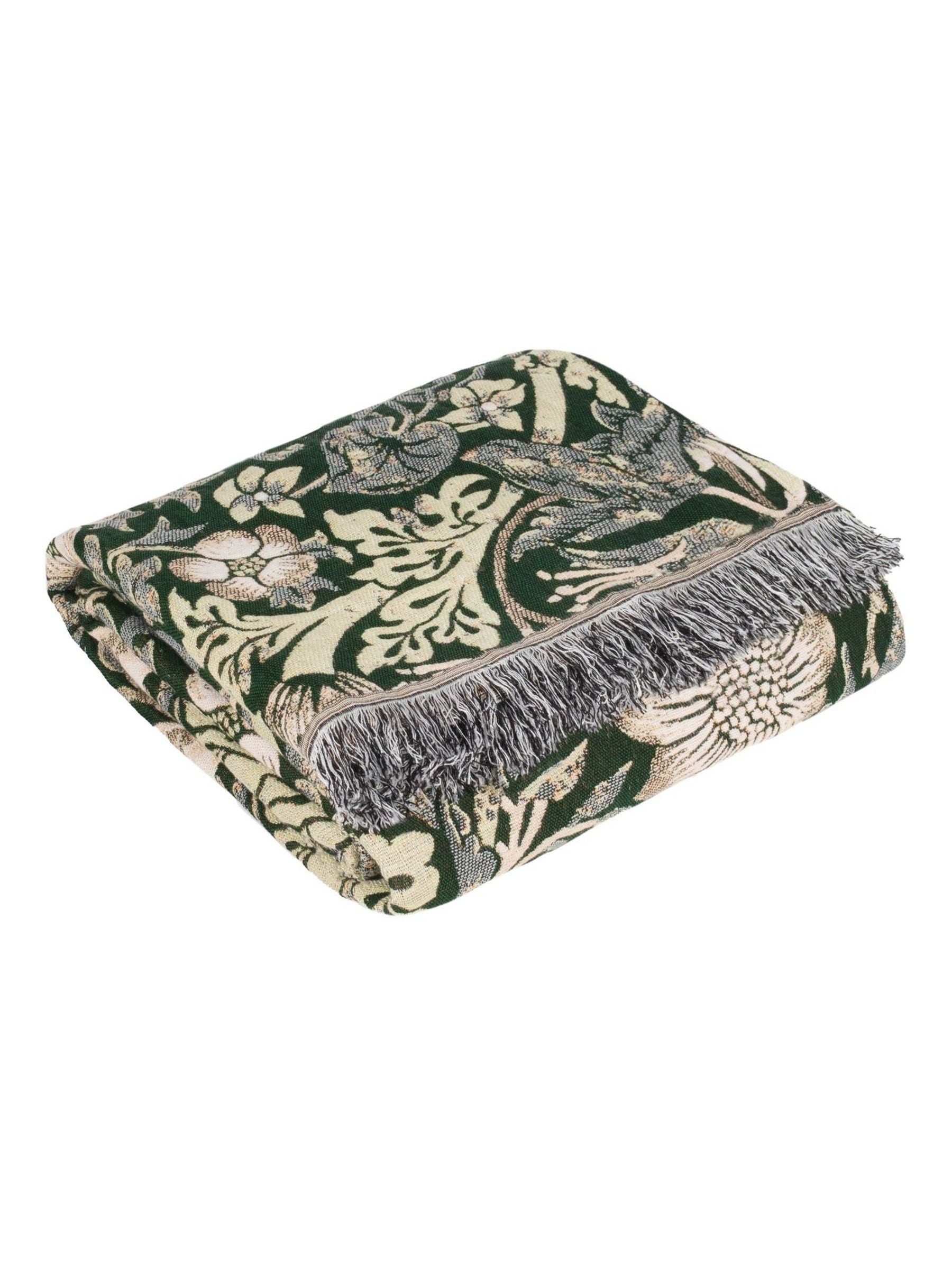 Morris & Co Strawberry Thief jacquard throw 170cm, UK version