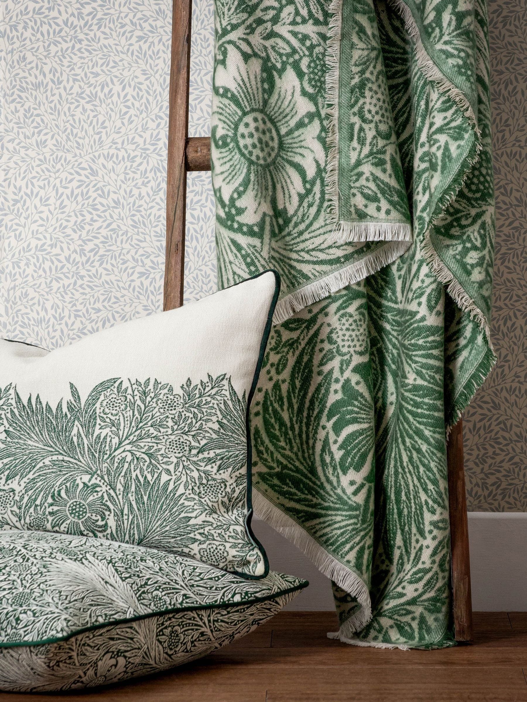 Morris & Co Marigold Jacquard throw - British product