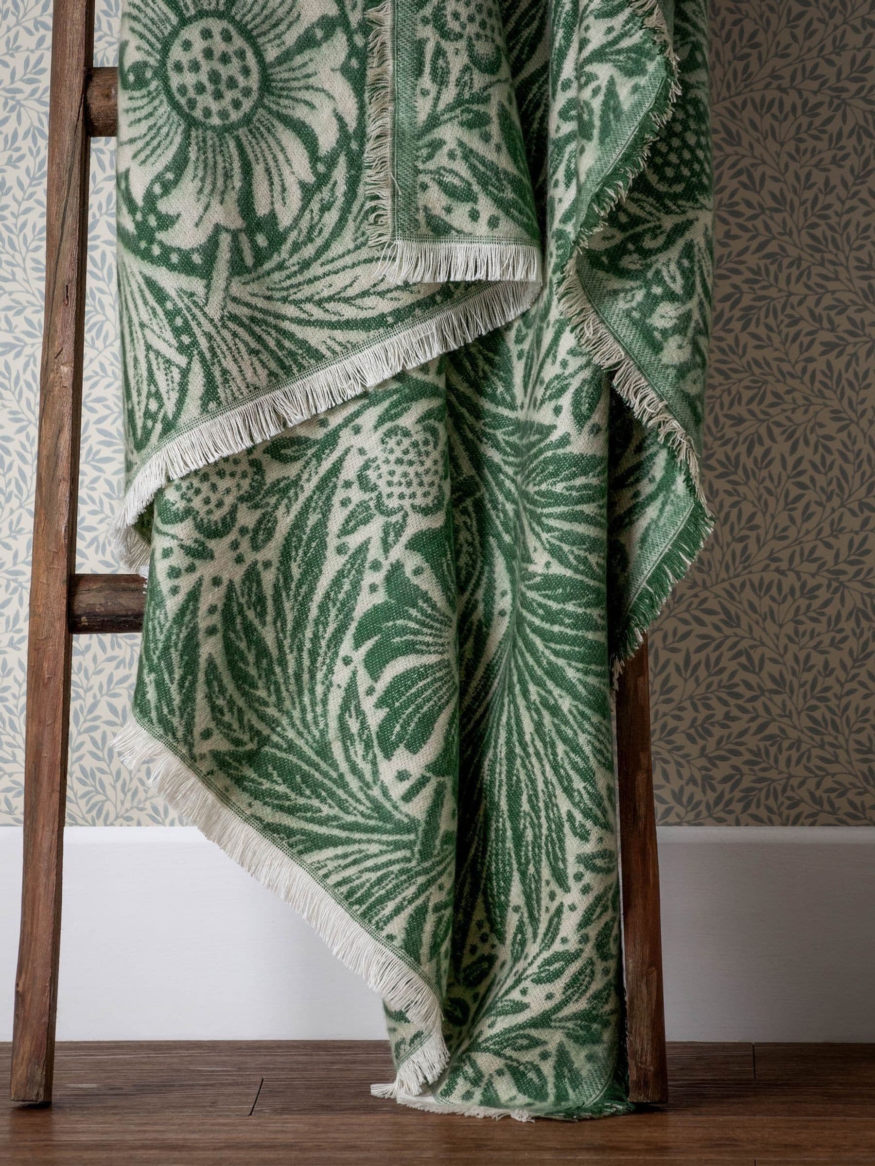Morris & Co Marigold Jacquard throw - British product
