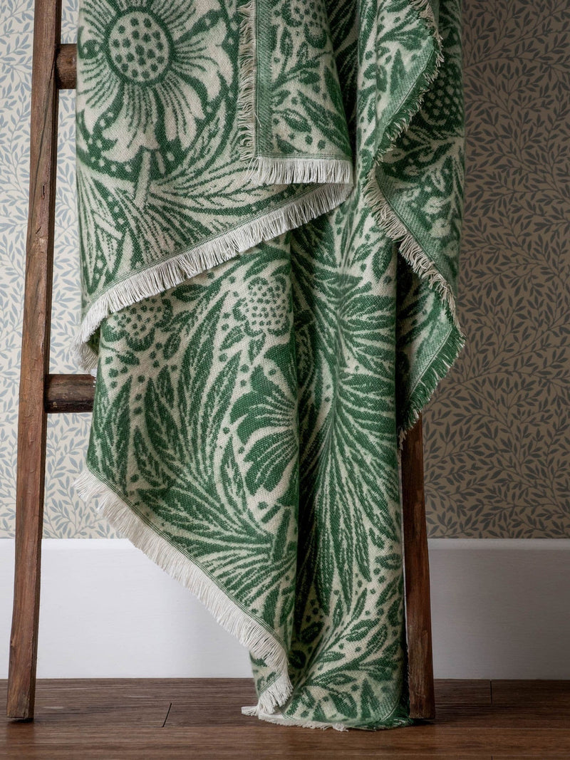 Morris & Co Marigold Jacquard throw - British product
