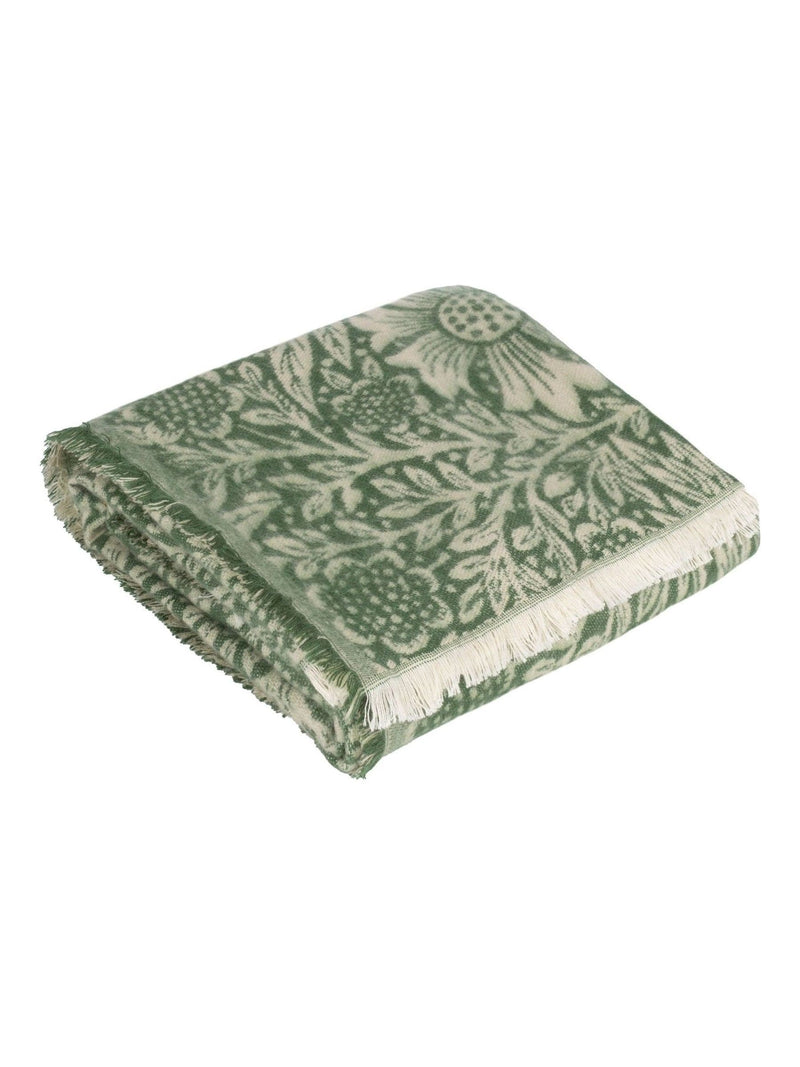 Morris & Co Marigold Jacquard throw - British product