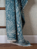 Morris & Co Indigo Marigold jacquard throw, imported from the UK