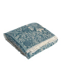 Morris & Co Indigo Marigold jacquard throw, imported from the UK