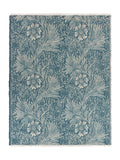 Morris & Co Indigo Marigold jacquard throw, imported from the UK
