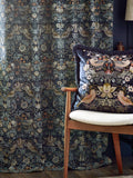 Morris & Co indigo Strawberry Thief jacquard curtain 117x137cm - British product