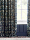 Morris & Co indigo Strawberry Thief jacquard curtain 117x137cm - British product