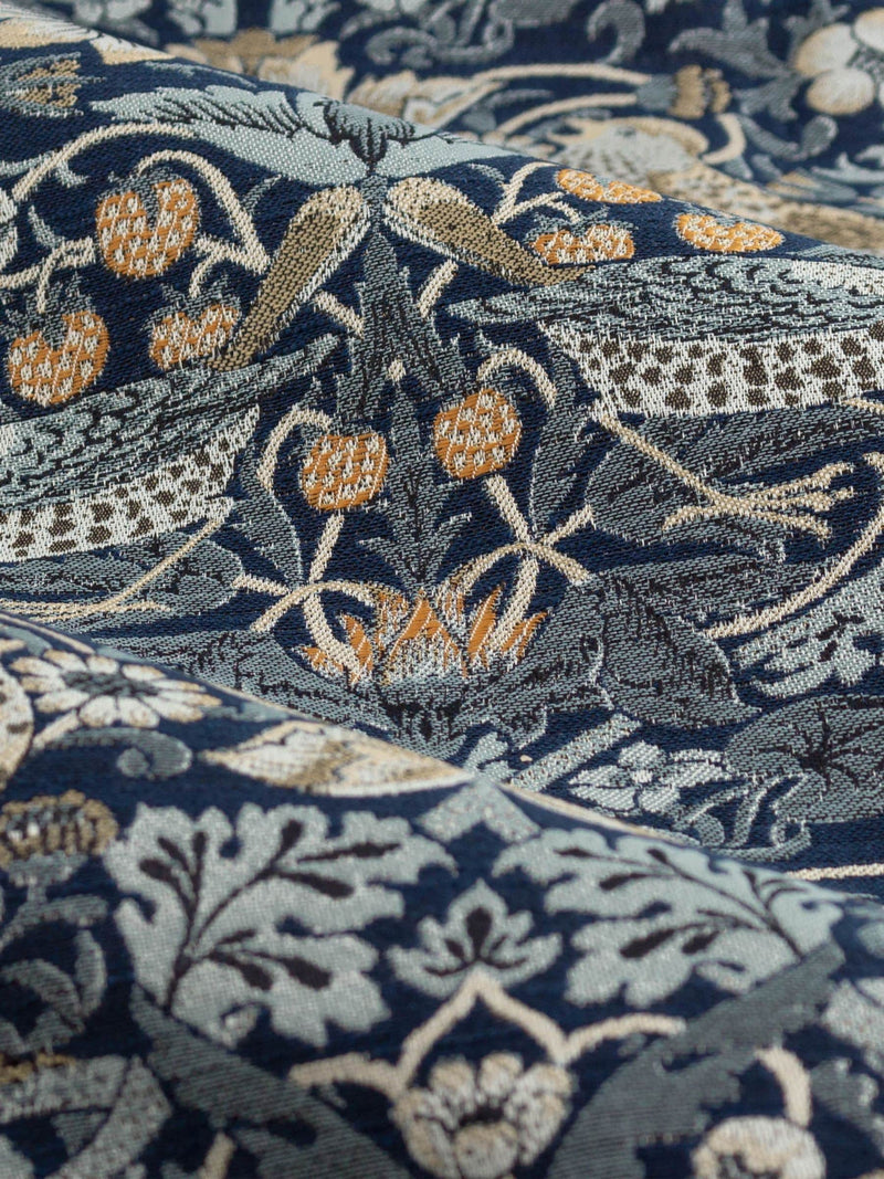 Morris & Co indigo Strawberry Thief jacquard curtain 117x137cm - British product
