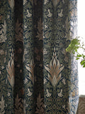 Morris & Co Snakeshead jacquard chenille pencil pleat curtain 117x137cm (British brand)