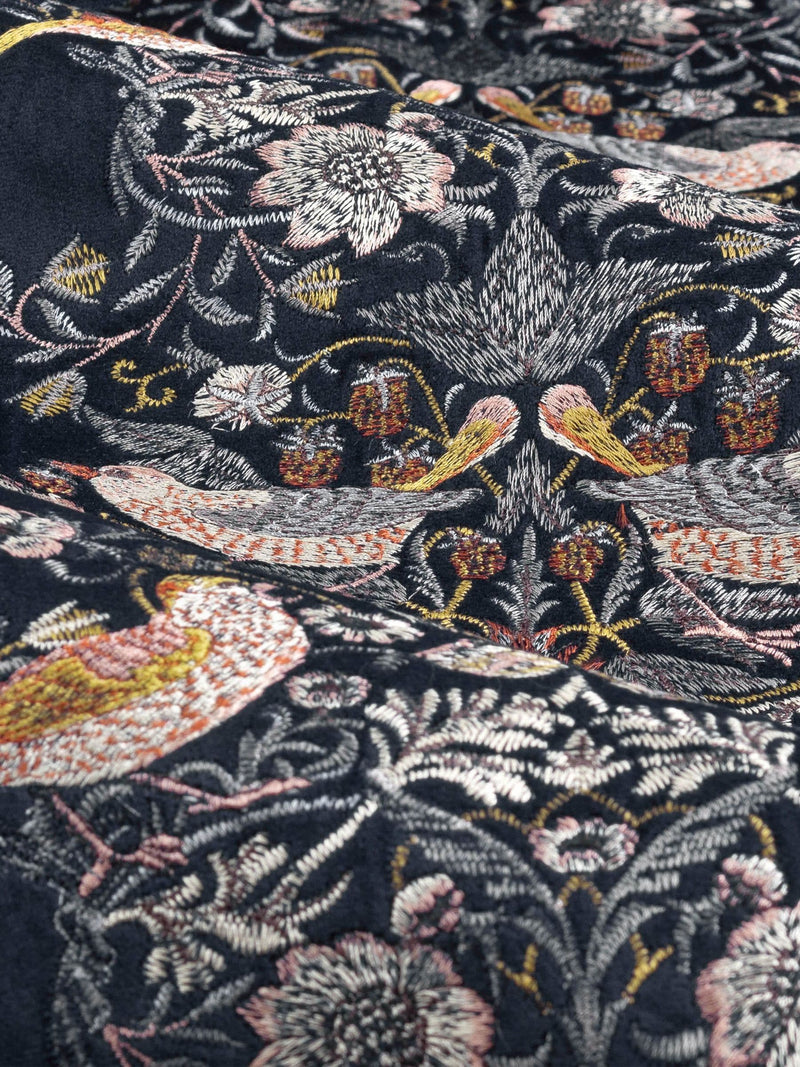 Morris & Co Indigo Strawberry Thief Embroidered Curtain 117x137cm (British brand)