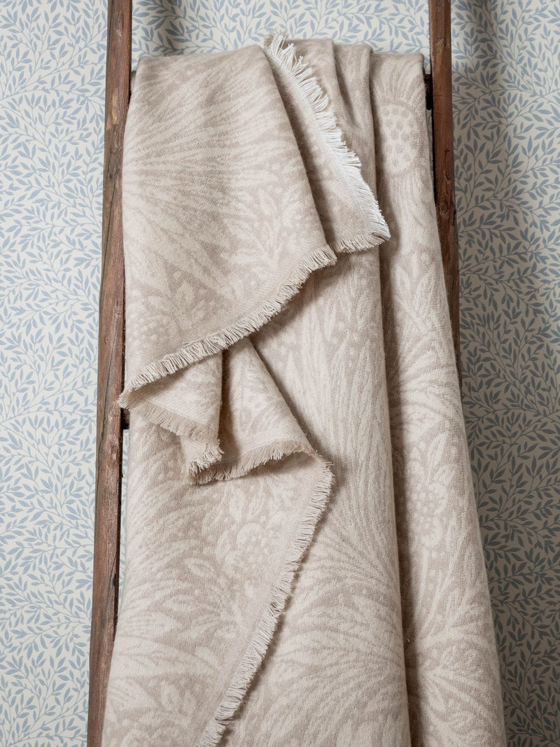 Morris & Co. marigold jacquard throw stone (British brand)