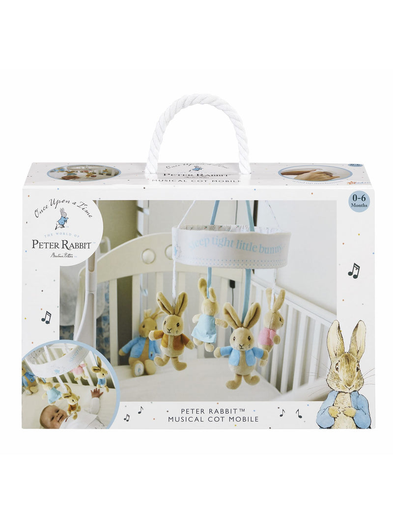Peter Rabbit cot musical mobile with Beatrix Potter characters (British brand)