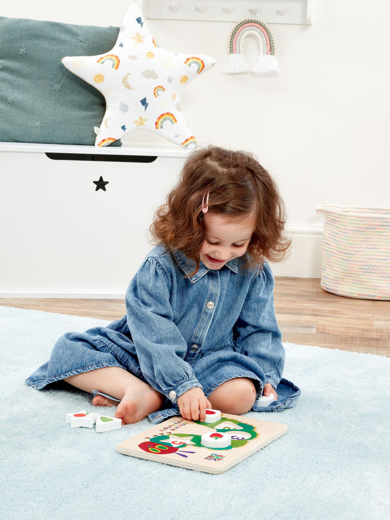 Rainbow Designs Very Hungry Caterpillar tiny wooden shape puzzle - British product