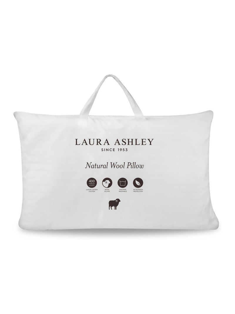 Laura Ashley White Natural Wool Pillow, UK version