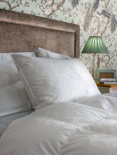 Next Laura Ashley White Luxury Goose Feather and Down Surround Pillow- Buy online at McGrocer