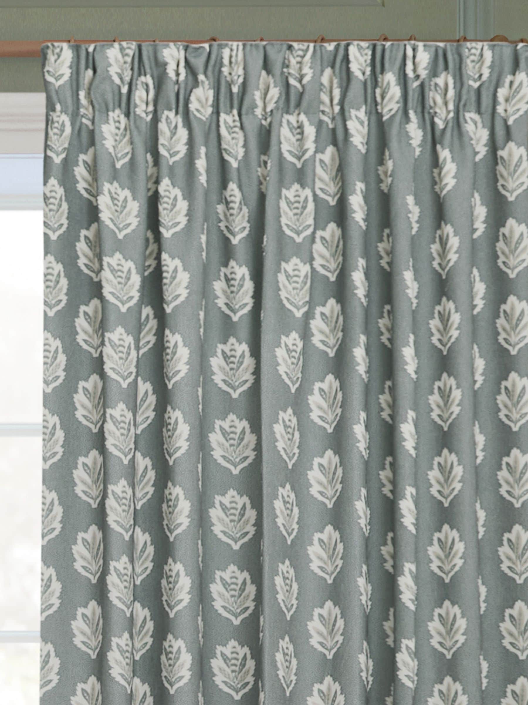 Sanderson curtains Delph Blue Sessile Leaf printed 117x137cm, UK version