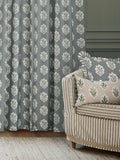Sanderson curtains Delph Blue Sessile Leaf printed 117x137cm, UK version