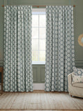 Sanderson curtains Delph Blue Sessile Leaf printed 117x137cm, UK version