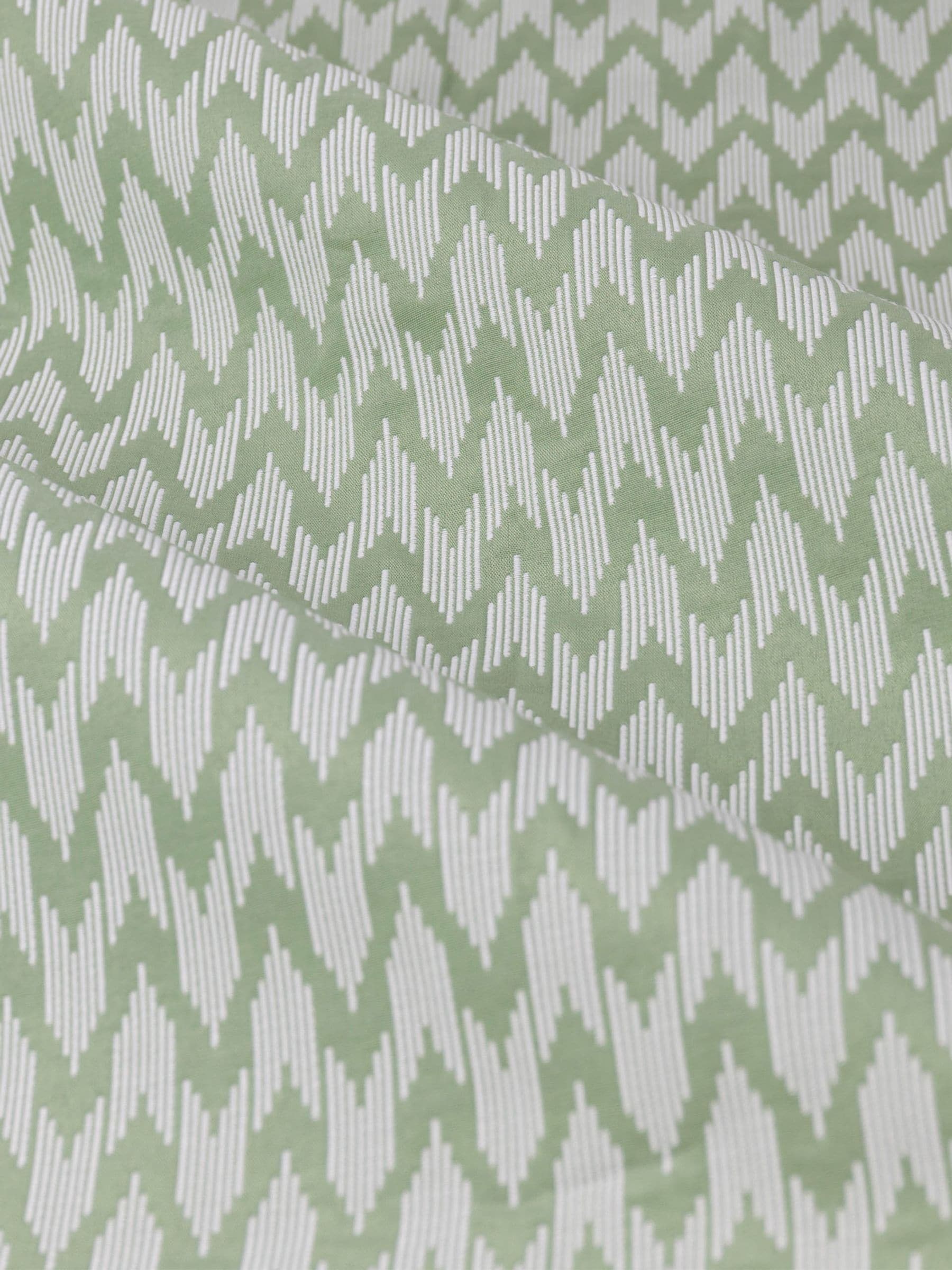 Sanderson Sage Hutton woven jacquard pencil pleat curtain, imported from the UK