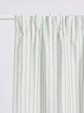 Blackout curtains sage stripe pencil pleat, imported from the UK