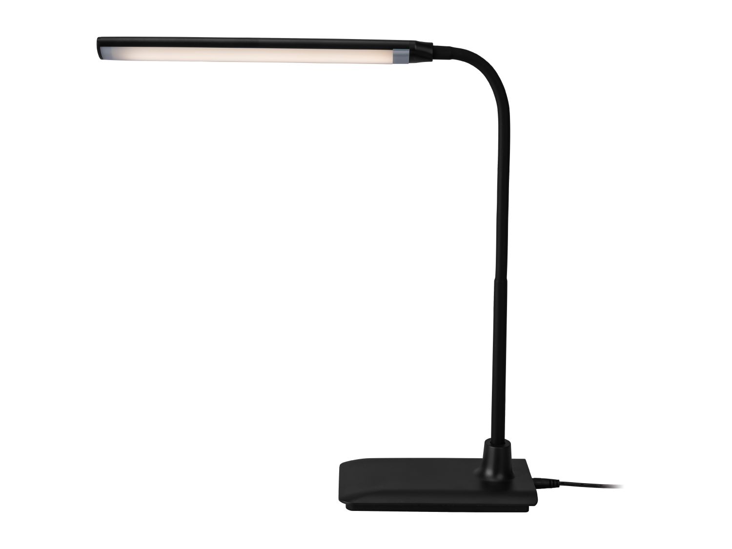 Black LED desk lamp with flexible arm, 32.5cm - British product