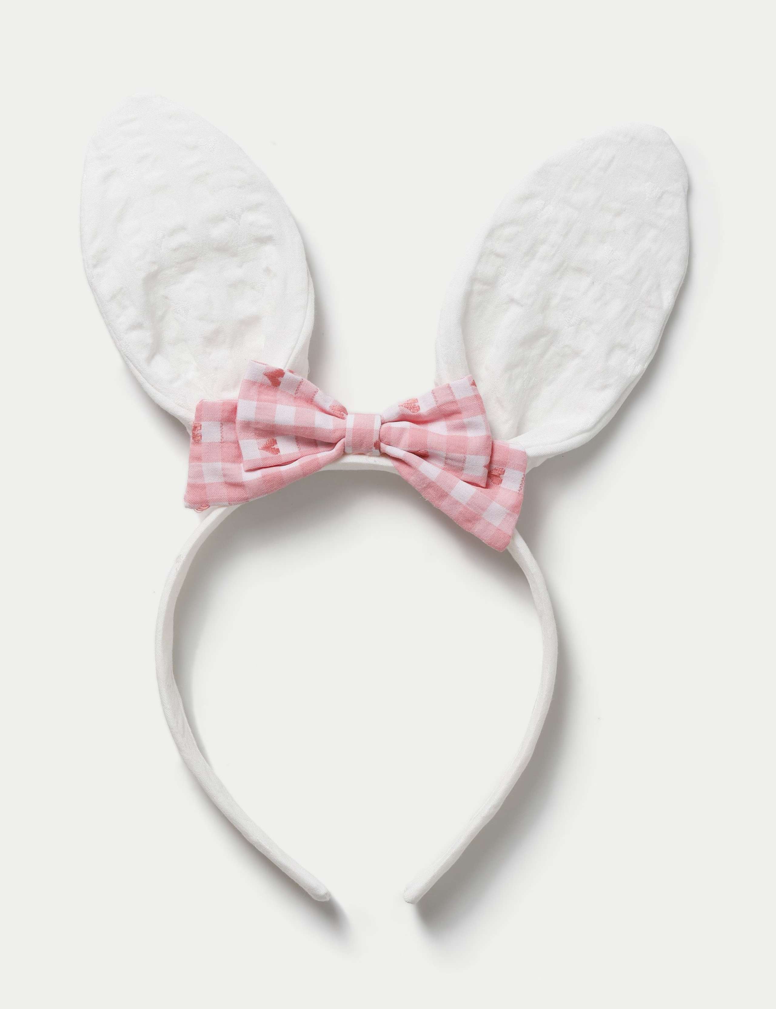 Easter gingham bow bunny ears hair accessory - British product