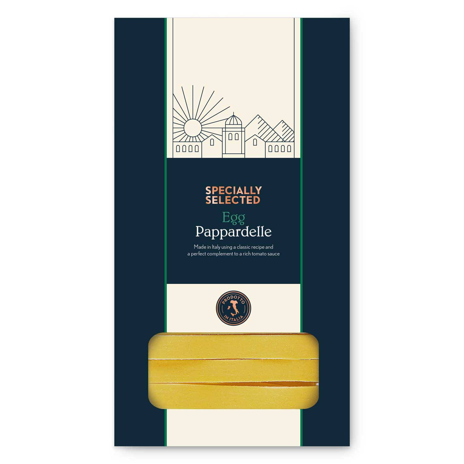 Dried egg pappardelle pasta from a (British brand)