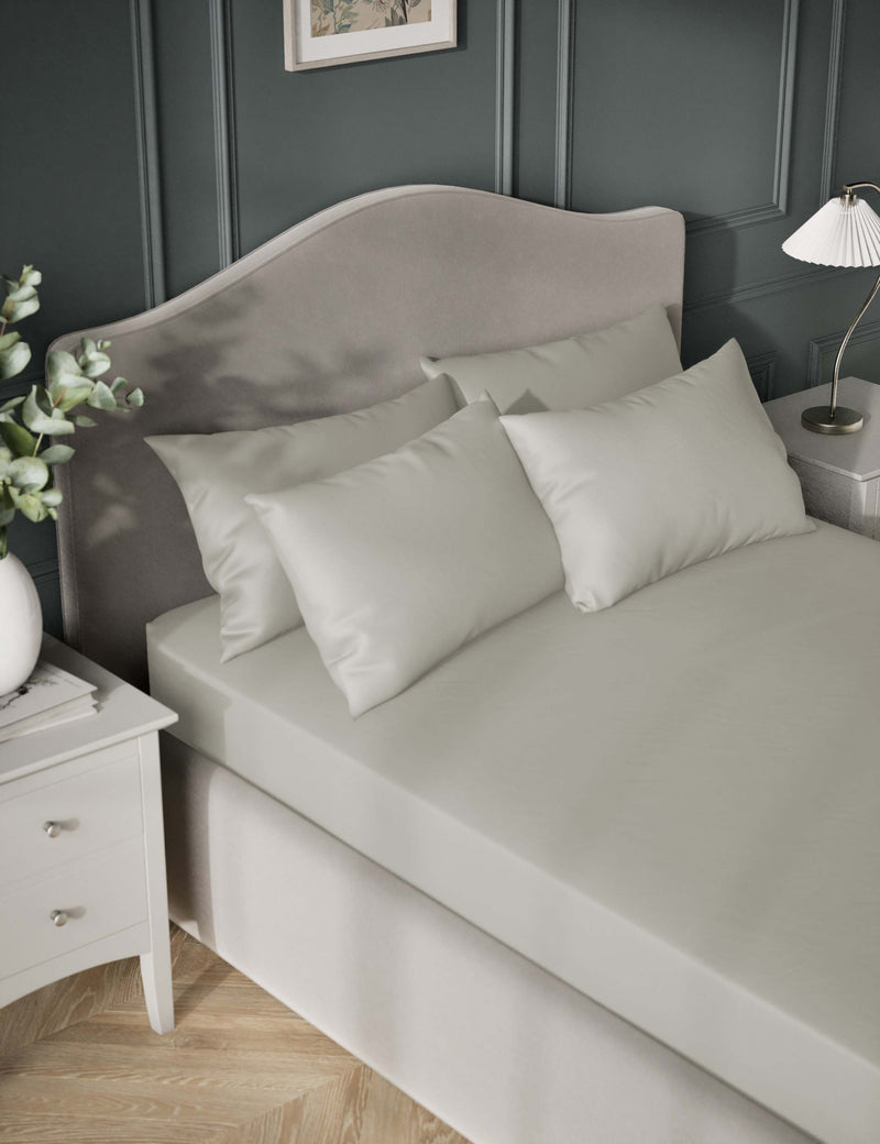 Egyptian cotton sateen deep fitted sheet 30cm deep - British product