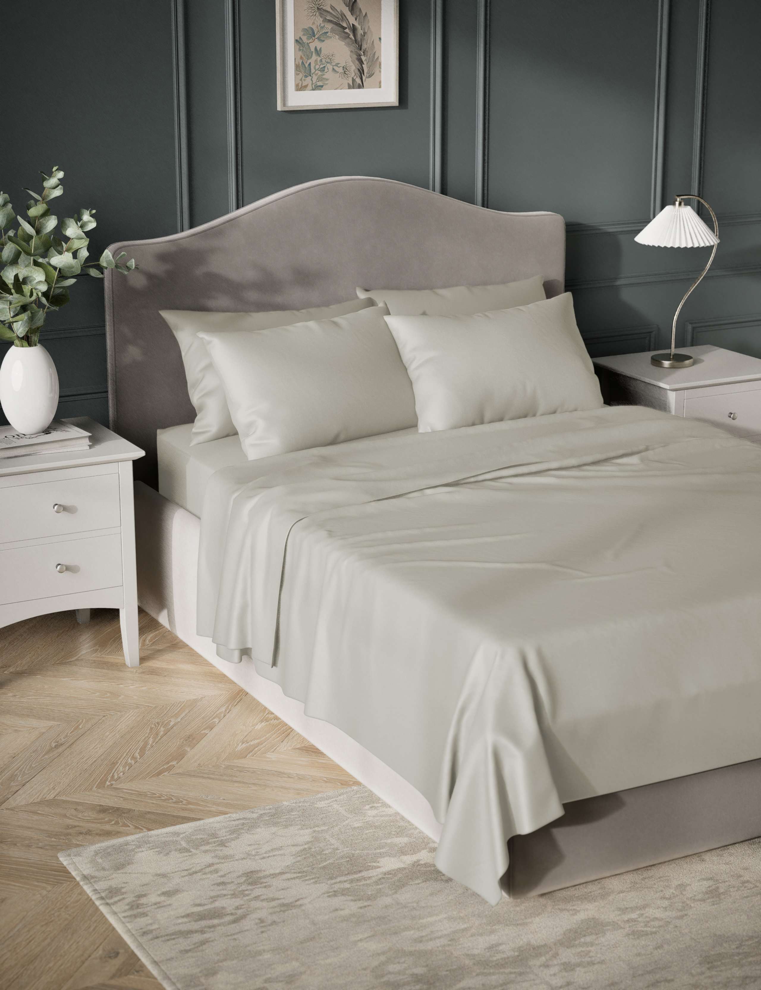Egyptian Cotton Sateen Flat Sheet 400 Thread Count - British product