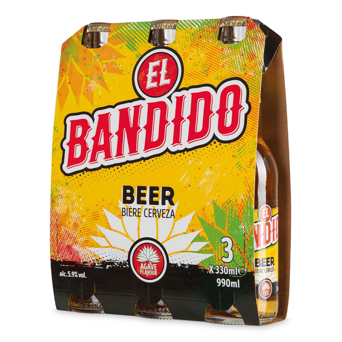 El Bandido lager agave spirit and lemon 3 pack, UK version