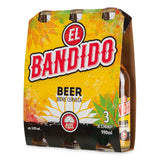 El Bandido lager agave spirit and lemon 3 pack, UK version