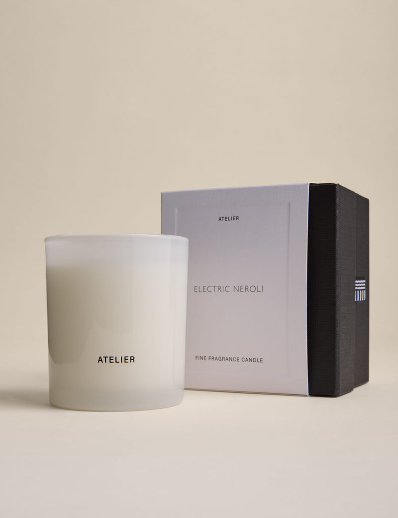 Electric Neroli scented candle 13.7cm tall (British brand)