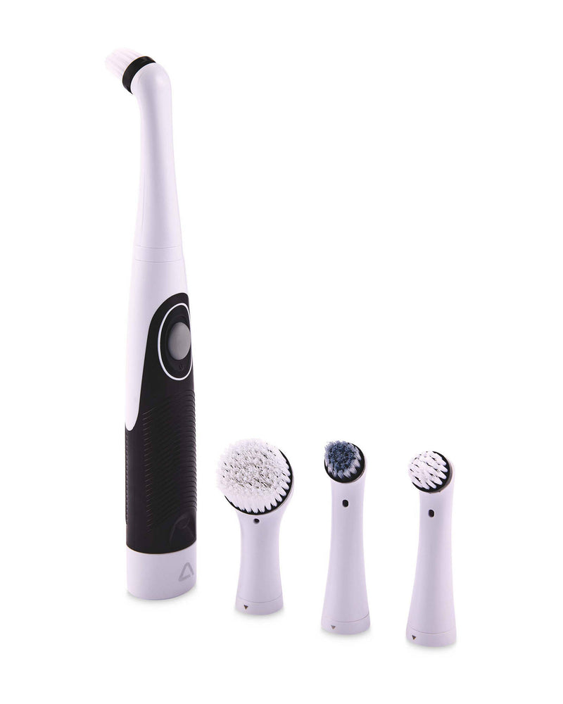 Electric scrubber cleaning tool with four heads, (British brand)